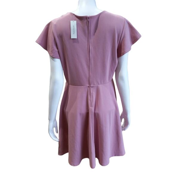 NWT Trixxi Francesca's Pink Shirred Fit & Flare Dress Sz XL Faux Wrap Shirred - Picture 5 of 10